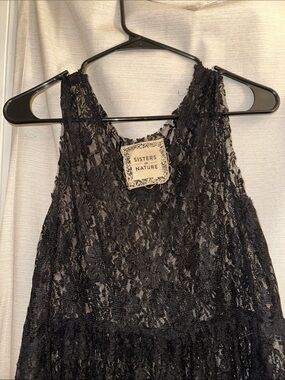 Sisters of Nature Black Lace Tank Dress